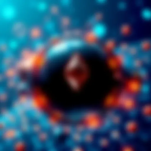 A graphic representation of Ethereum Classic Vision with symbols of financial independence and decentralization, showcasing a digital world with connected nodes and chains.