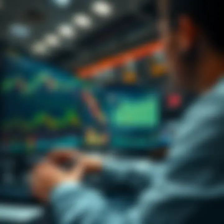 S&P 500 on Hyperliquid Platform A person analyzing S&P 500 index data on a Hyperliquid trading platform with charts and graphs on the screen