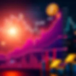 A chart showing the performance of the S&P 500 surpassing Buttcoin over five years with upward trends and financial symbols.