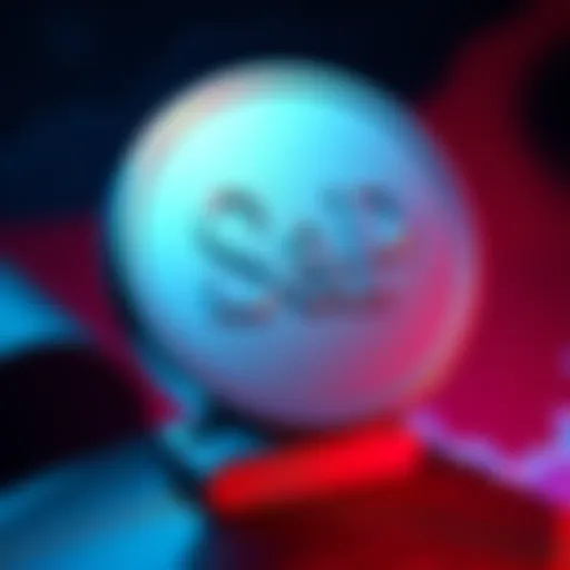 S&P Downgrades Tether Rating A visual representation of the S&P logo with a downward arrow symbolizing the downgrade of Tether stablecoin's rating, hinting at market concerns.