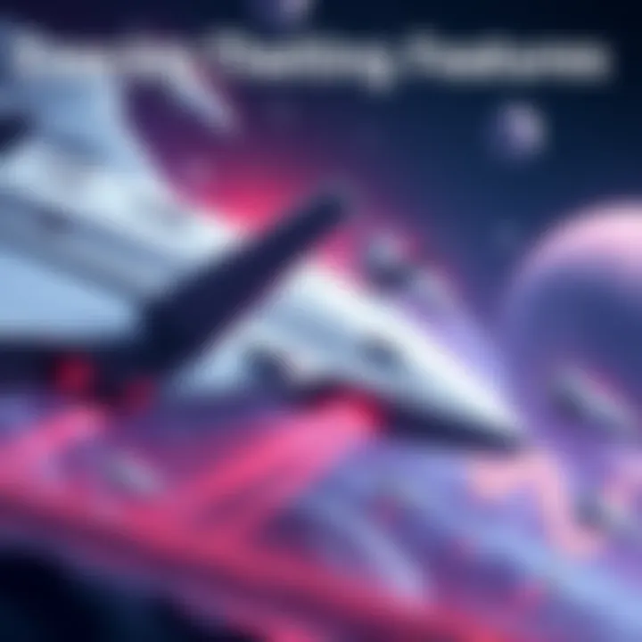 Illustration of a trading platform showcasing shuttlepods and battleships in a space setting, highlighting the new features like the Fear & Greed indicator.