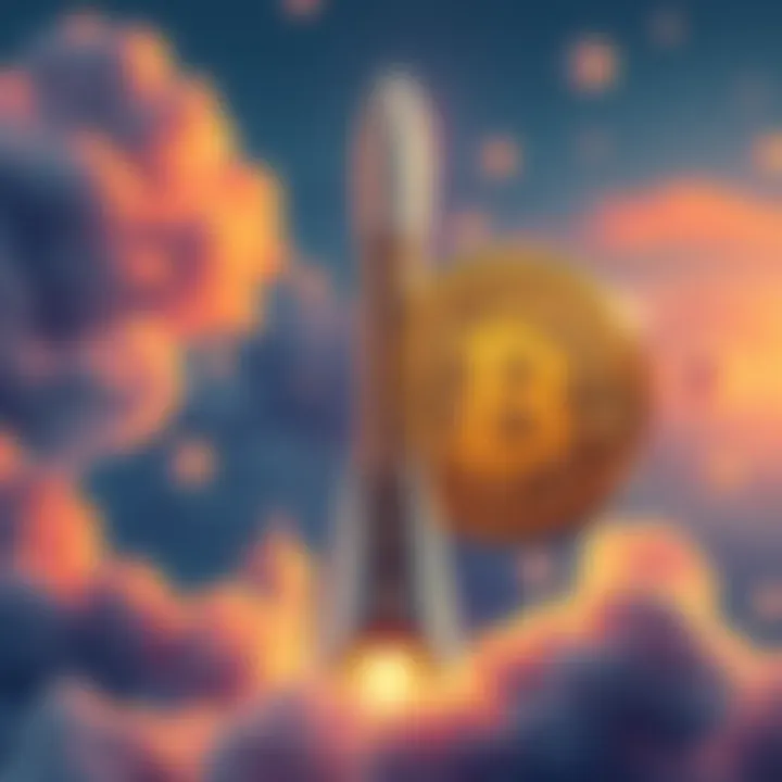 SpaceX IPO and Bitcoin comparison An illustration showing the SpaceX rocket and Bitcoin symbol with contrasting valuations and investment concerns.