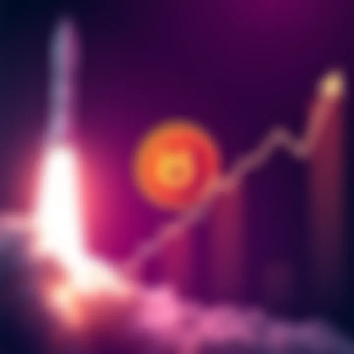 SpaceX IPO and Dogecoin A graphic showing a rocket representing SpaceX launching alongside the Dogecoin logo and upward trending graphs, symbolizing potential market growth.