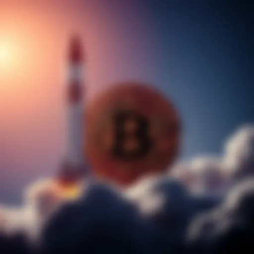 Graphic showing SpaceX logo with Bitcoin symbol and a rocket, symbolizing the company's Bitcoin holdings