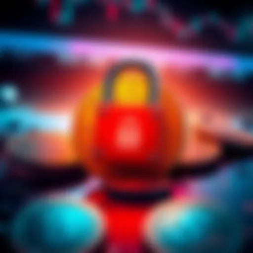 Illustration of SPC tokens displayed with a padlock symbol representing their locked status after Kraken delisting