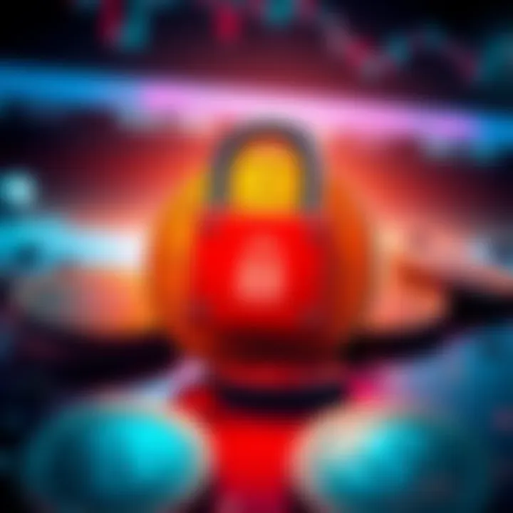 Illustration of SPC tokens displayed with a padlock symbol representing their locked status after Kraken delisting