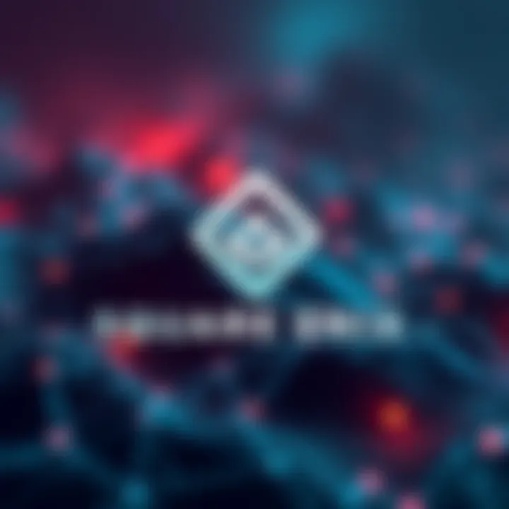 Square Enix logo with blockchain elements and Tezos logo