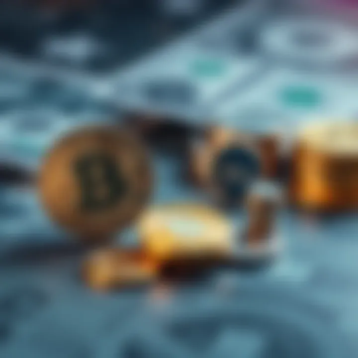 A graphic showing stable coins alongside traditional dollars and US treasuries, highlighting their connection and differences.