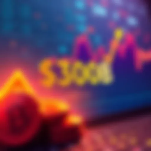 Graph showing the rise of the stablecoin market to $300 billion with bullish trends in the background