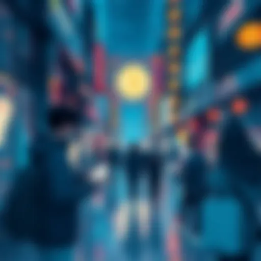 People using digital wallets to make payments with stablecoins in an urban Asian setting