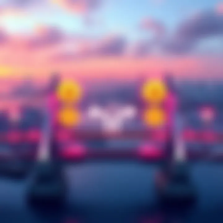 A digital illustration showing a bridge connecting two stablecoin symbols with arrows indicating swapping activities, representing a DeFi project aiming to enhance user engagement.