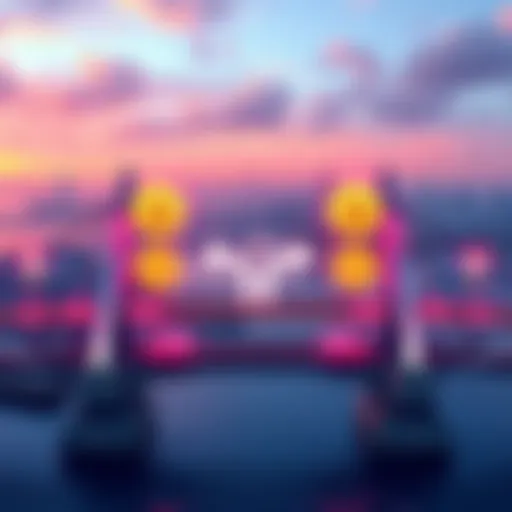 Stablecoin Bridge and Swap Concept A digital illustration showing a bridge connecting two stablecoin symbols with arrows indicating swapping activities, representing a DeFi project aiming to enhance user engagement.