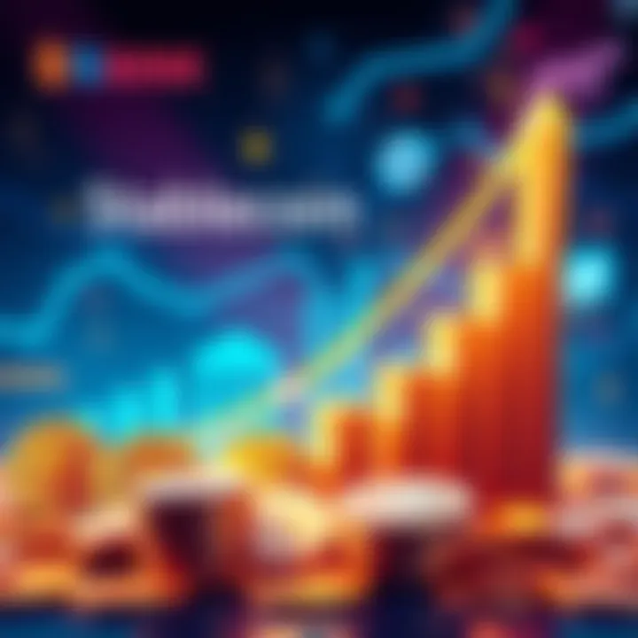 Stablecoin Growth Illustration showing an increasing graph with coins representing stablecoins, symbolizing the rise in adoption, featuring banks and fintech logos in the background.