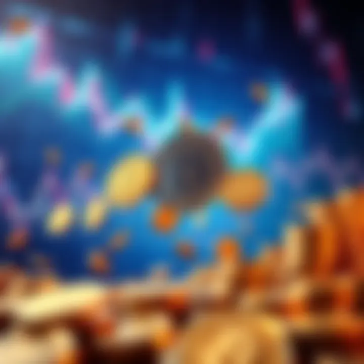 Stablecoin Market Downturn A graphic showing falling charts and coins to represent unstable stablecoins in the crypto market