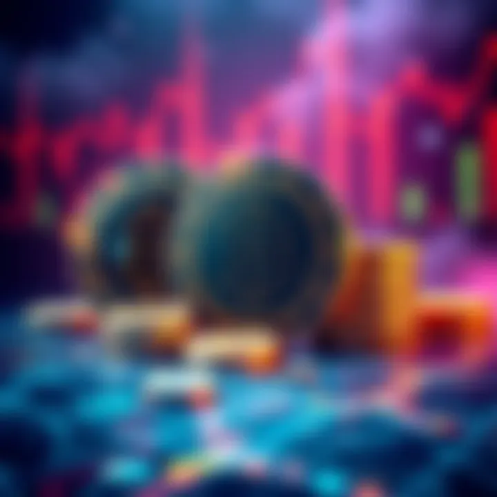 An illustration of stablecoins with regulatory symbols, showing a secure and stable financial environment.