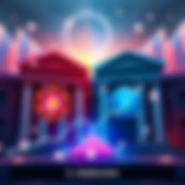 Graphic showing the contrast between low bank interest rates and higher stablecoin yields. Visual elements include bank buildings and stablecoin symbols, highlighting the financial shift.