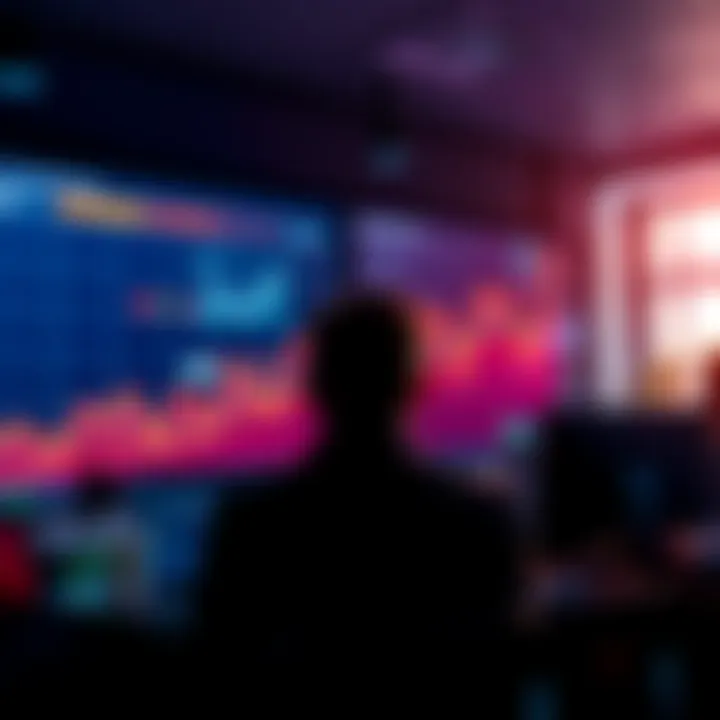 Stagnant Investment Returns A graph showing flat investment returns since November 2021, with frustrated investors looking at their screens.
