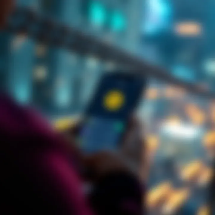 Staking Algo on Pera Wallet A person using a smartphone to stake Algorand on the Pera wallet with a secure feeling, displaying the wallet interface on the screen.