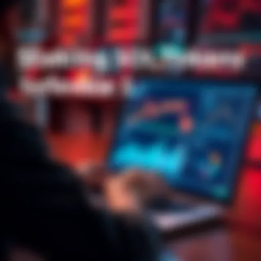 A person reviewing staking strategies for SOL tokens on a laptop, with graphs and charts displayed on the screen