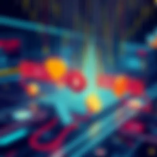 Illustration showing a graphical representation of a staking contract system breaking down under heavy user load, with visual indicators of failed reward distribution.