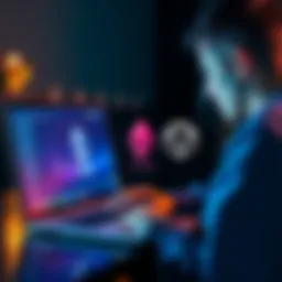 Staking Strategies for ATOM, ETH, and Fetch.ai A person analyzing cryptocurrency staking strategies on a laptop, featuring ATOM, Ethereum, and Fetch.ai logos on the screen