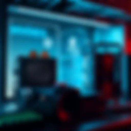 A visual comparison of cryptocurrency staking and mining setups, showing a digital wallet and a mining rig