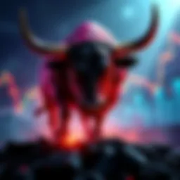 A graphic showing a bull symbolizing a market surge, with rising charts in the background and the Stellar logo prominently displayed.