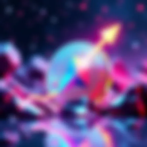 Illustration of a Stellar coin with a rising arrow, representing potential price increase to $2.40.