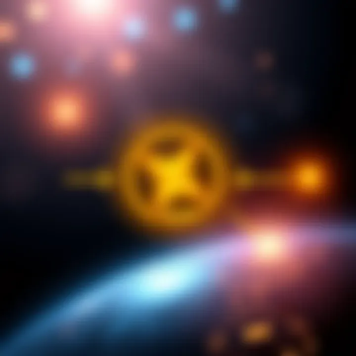 Graphic showing Stellar's tokenomics with XLM symbol and value flow arrows