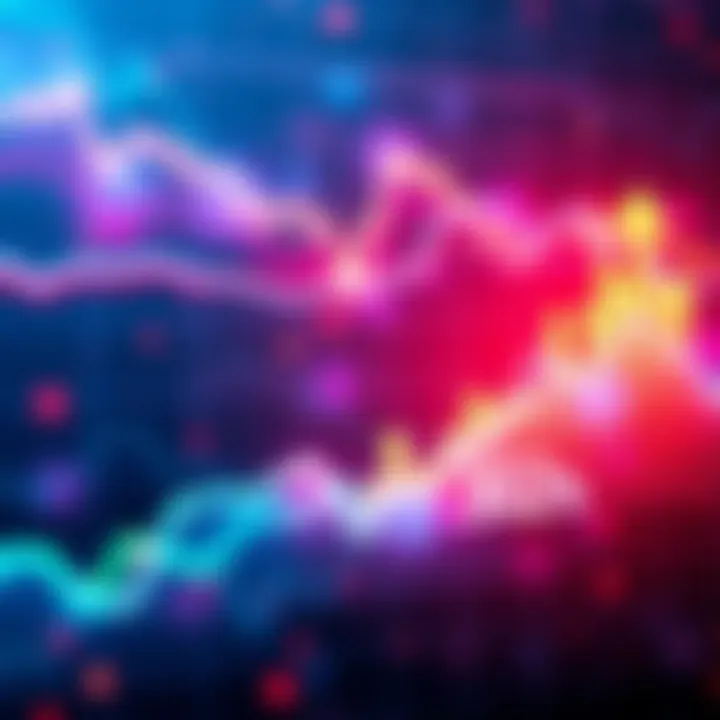 Graph showing a 303% increase in Stellar trading volume with vibrant colors, highlighting investor interest.
