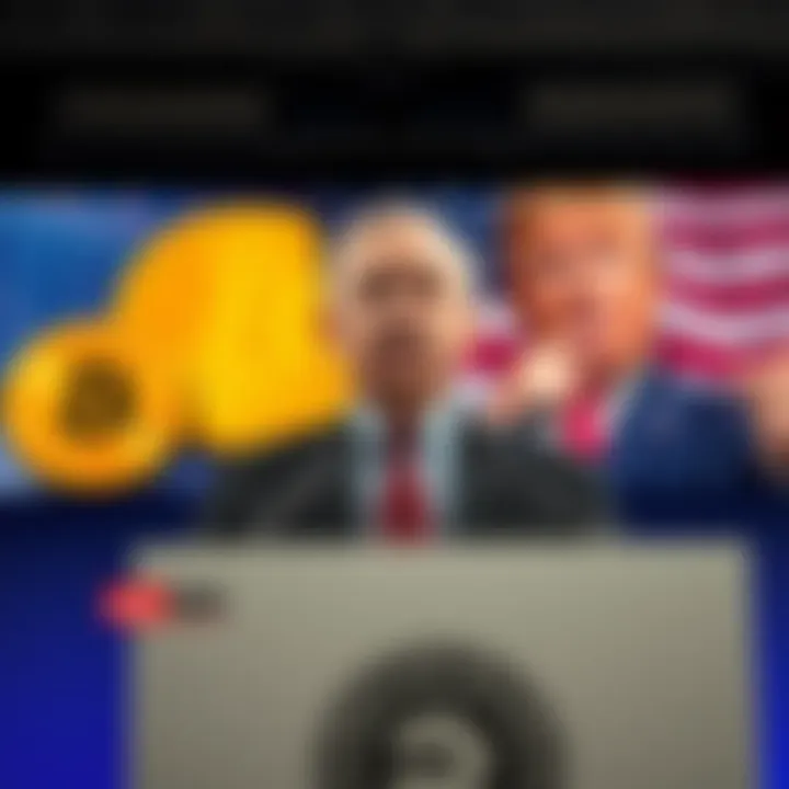 Steve Sokolowski stands confidently at a podium, announcing he is Satoshi Nakamoto, with images of Bitcoin and President Trump in the background.