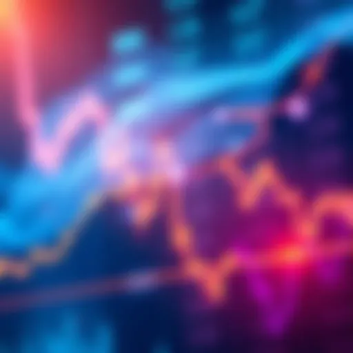 Illustration of a stock market chart showing a downward trend followed by a recovery line, symbolizing buying the dip.