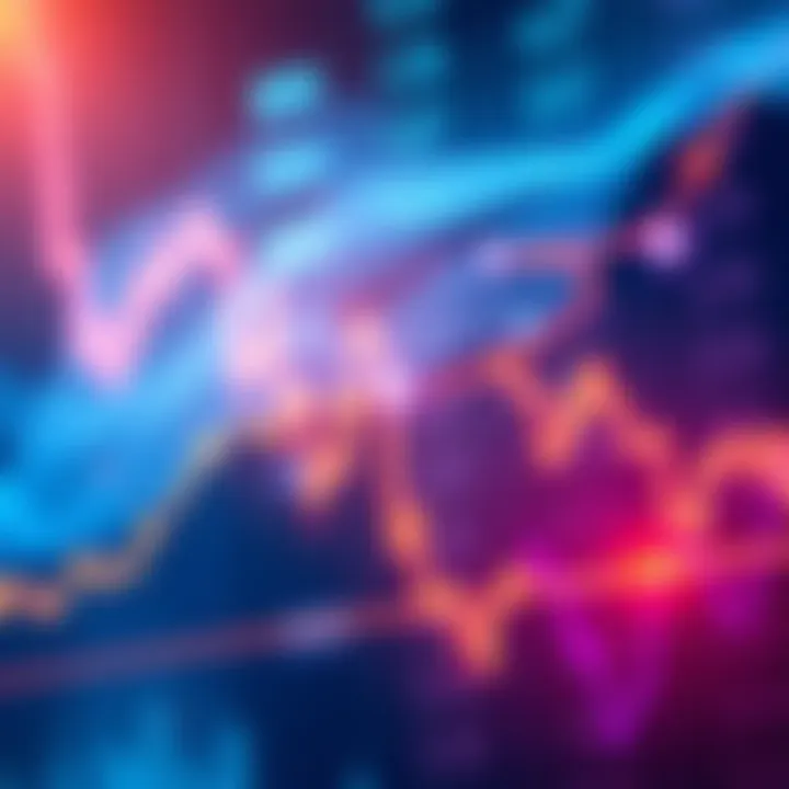 Illustration of a stock market chart showing a downward trend followed by a recovery line, symbolizing buying the dip.
