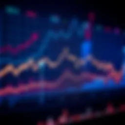 A line chart showing a downward trend in stock prices with a recovery effect at the end.