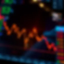 A graph showing a steep decline in stock prices, symbolizing market manipulation and political influence.