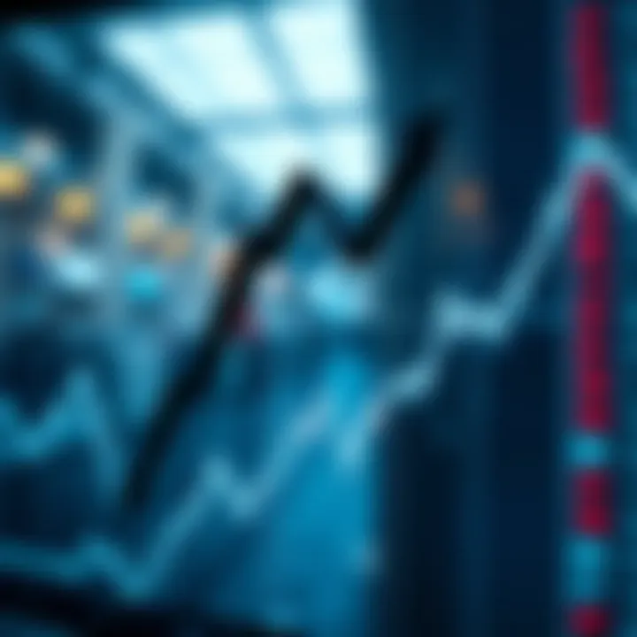 A graph showing a downward trend in stock prices, indicating market volatility.