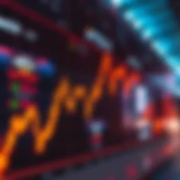 A stock market chart showing a downward trend, reflecting Michael Saylor's impact on MSTR share value over 25 years.