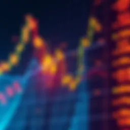 A chart showing stock market fluctuations with marked dips and recoveries, illustrating the investment trends and price points.
