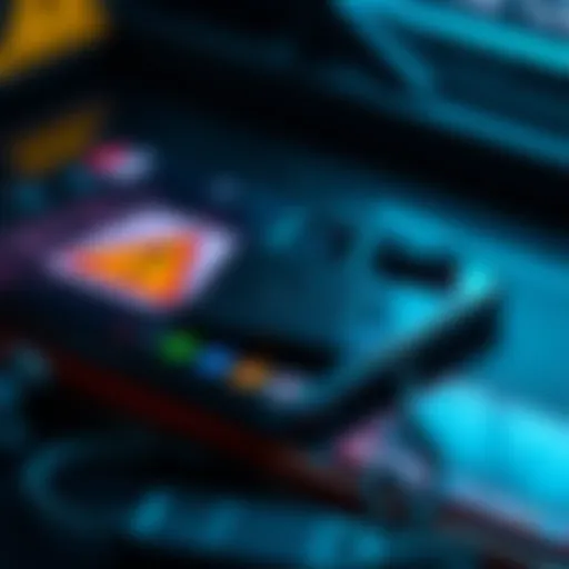 A smartphone lying on a table with a lock symbol and warning signs around it, representing theft and security risks.