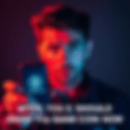 A person looking concerned while holding a smartphone displaying a suspicious cryptocurrency coin graphic