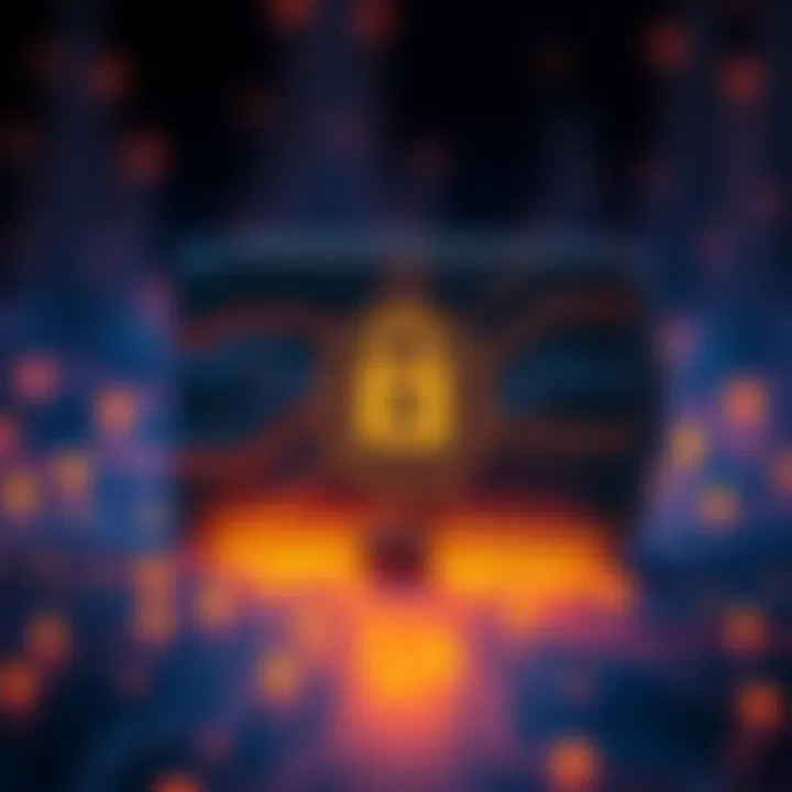 Storing 2FA Backups in a Crypto Wallet A digital representation of a cryptocurrency wallet with a padlock symbol, indicating security for two-factor authentication backups.