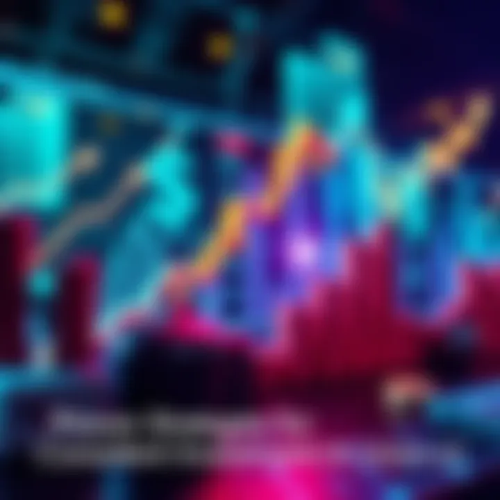 A visual representation of financial growth strategies, featuring graphs, arrows, and currency symbols that signify consistent investment returns.