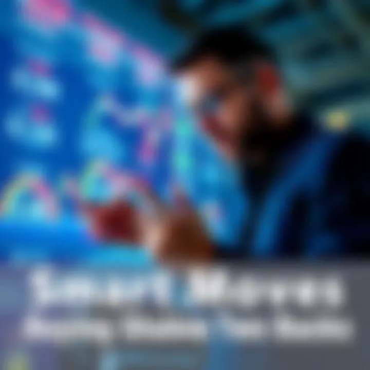 Investor analyzing stock prices on a graph with a $2 threshold