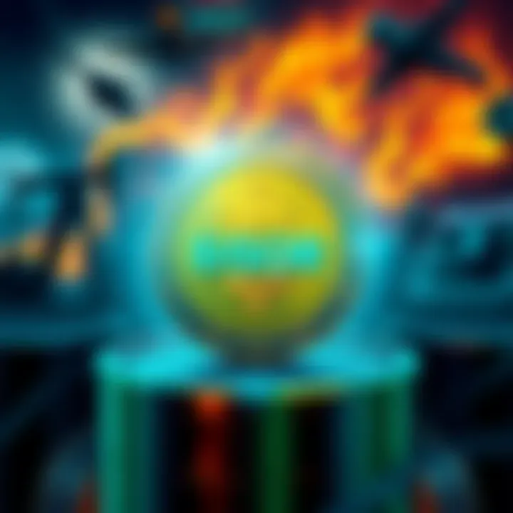 Illustration showing a digital token symbolizing the $ISOR, with oil barrels and military visuals in the background.