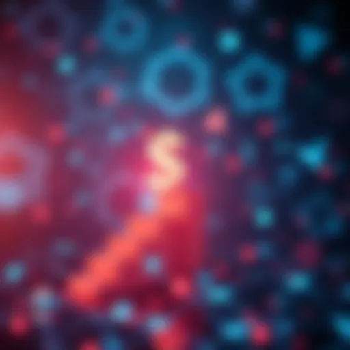A digital representation showing $STRIKE logo ascending with arrows against a backdrop of blockchain symbols, indicating growth and competition with Cardano.