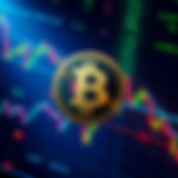 Strong Coin Project Resilience A strong coin project logo against a backdrop of market charts showing fluctuating prices, representing stability despite volatility.
