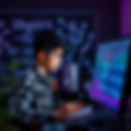 A student analyzing physics questions on a computer screen during the NEET exam, focused and taking notes.
