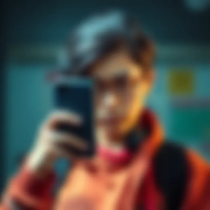 A worried student holding a phone, with a sad expression, asking for help to unlock their funds