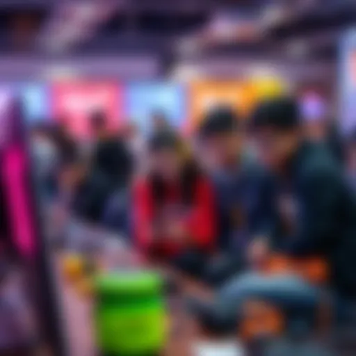 Group of students collaborating on mobile app projects at the BuildFast Hackathon