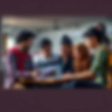 A group of students studying together for NEET 2027, sharing notes and discussing goals.